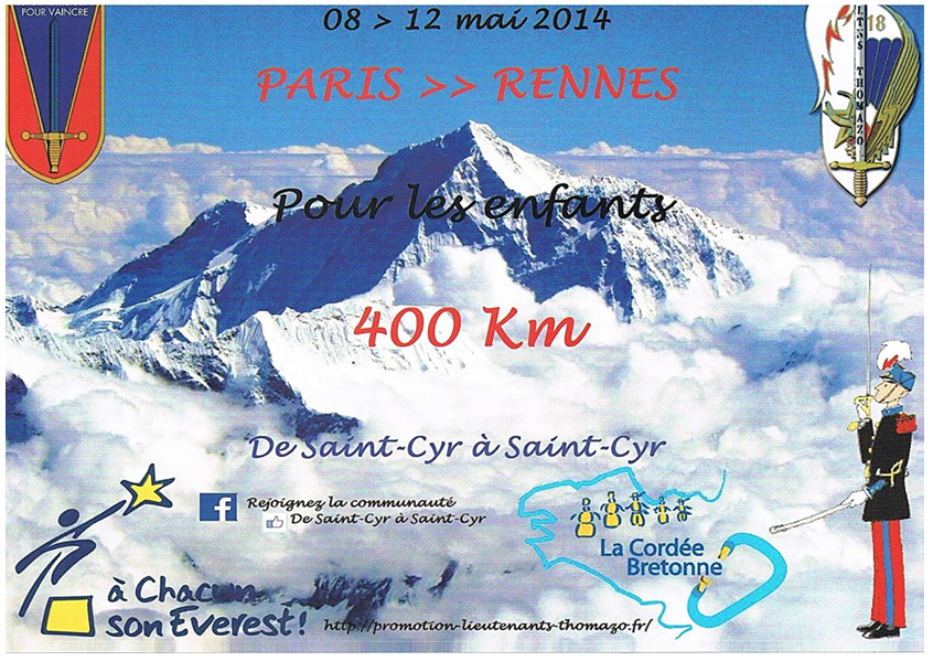 St CYR Paris-Rennes pour les enfants avec La cordée Bretonne et A Chacun son Everest