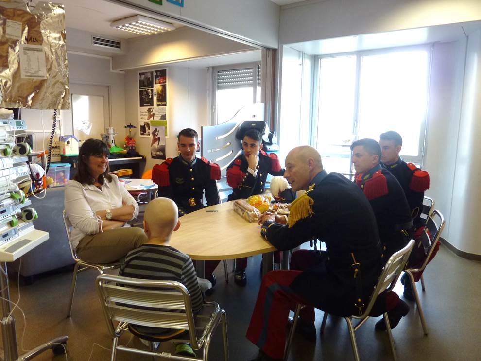 Vendredi 25 avril 2014, visite d’un groupe d’élèves officiers de Saint CYR à l’Hôpital Sud de Rennes